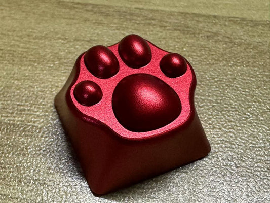 Red Aluminum Alloy Kitty Paw Keycap